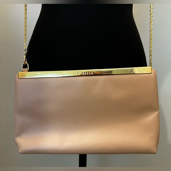 TED BAKER Two Tone Nude/Animal Print Leather Crossbody Bag - Picture 3 of 11